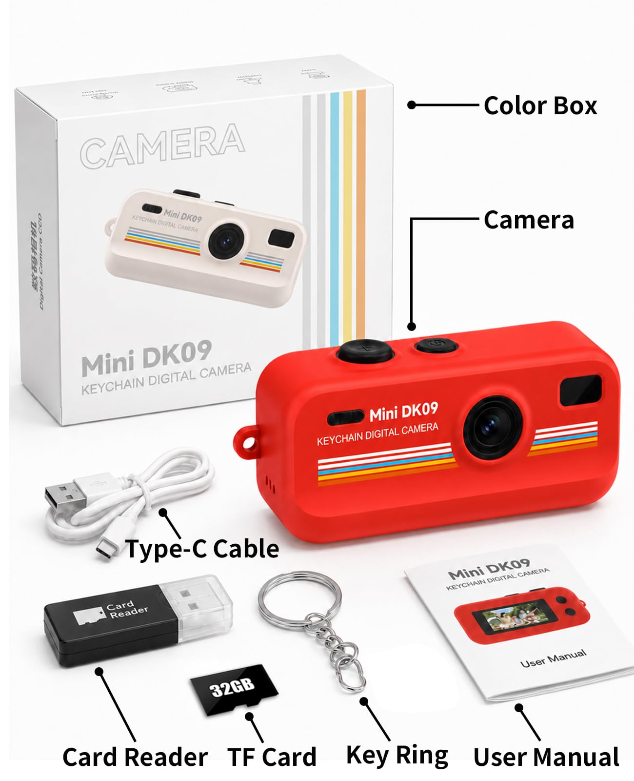 Amazon.co.jp: DK09 ミニレトロスタイルカメラ 2K ビデオ コンパクト